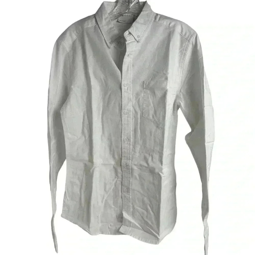 ASOS Men's White Long‎ Sleeve Button-Up Dress Shirt Size S Casual